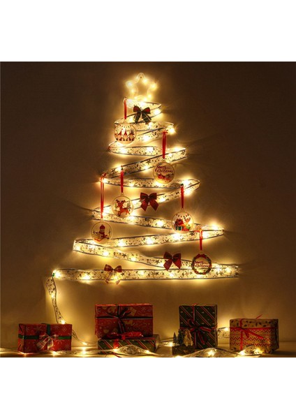 M 40 Leds Noel Ağacı Şerit Işık Dekorasyonu Dize Işıklar Dıy Dantel Yaylar Dize Işık Ev Dekorları Yeni Yıl Işığı (A) (Yurt Dışından) modelleri