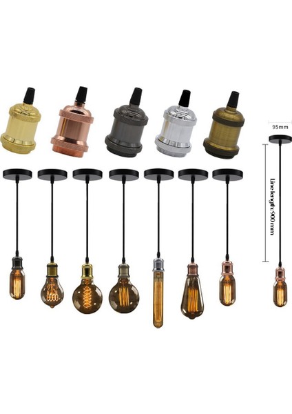 Vintage Lamba Tabanı Lamba Kafası Renkli Işık Alüminyum Işık Soketi E27 Vida Ampul Tabanı Yatak Odası Retro Parçaları Lamba Tutucu F (Yurt Dışından) fırsatları