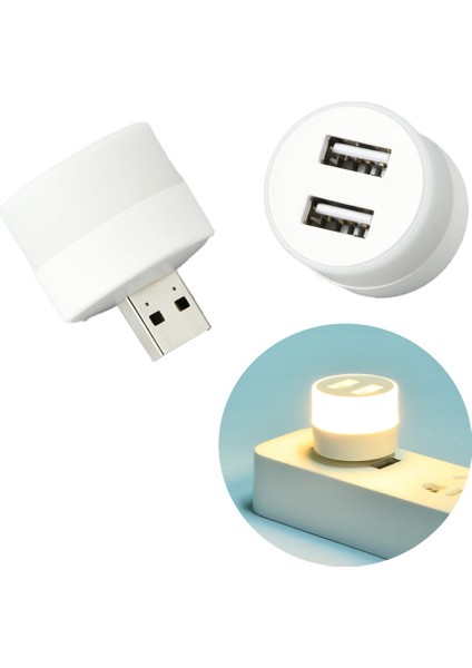 USB Fişi Lamba Bilgisayar Mobil Güç Şarj USB Küçük Kitap LED Göz Koruması Okuma Yuvarlak Gece Lambası, Sıcak Işık (Yurt Dışından) indirimleri
