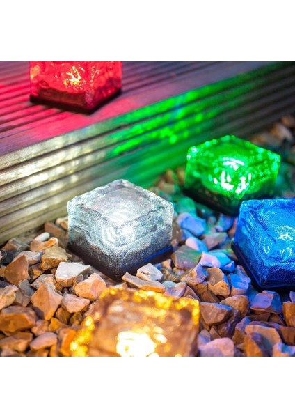 Güneş Açık Çim Bahçe Işıkları Cam Buz Tuğla Kristal Yolu Manzara Arka Bahçe Için LED Karışık Işık, 4 Adet (Yurt Dışından) fiyatları