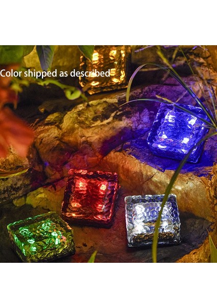 Güneş Açık Çim Bahçe Işıkları Cam Buz Tuğla Kristal Yolu Manzara Arka Bahçe Için LED Karışık Işık, 4 Adet (Yurt Dışından) modelleri