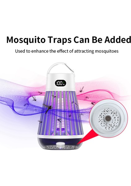 Elektrikli Sivrisinek Lambası USB Şarj Bug Zapper Yatak Odası Dış Mekan Için Ikisi Bir Arada Taşınabilir Sivrisinekler (Yurt Dışından)