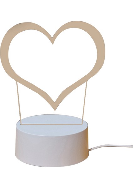 LED Not Panosu Gece Lambası USB Tak Mesaj Panosu Tatil Işık Odası Dekor Gece Lambası Kız Arkadaşı Hediye Kalp Şekli (Yurt Dışından)