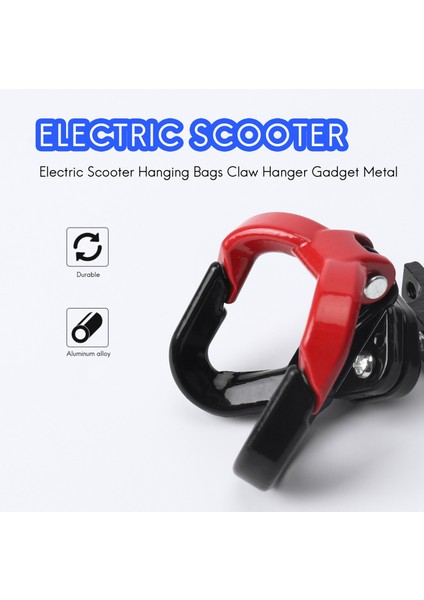 Elektrikli Scooter Alüminyum Çanta Ninebot Max G30 Için Çift Kanca Scooter Askı Gadget Pençe Kırmızı (Yurt Dışından)