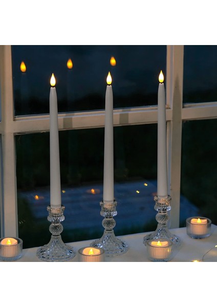 4 Adet Uzaktan Alevsiz Şamdanlar, Zamanlayıcıyla Çalışan LED Konik Mumlar Cadılar Bayramı Için, Düğün Dekorasyon Beyaz (Yurt Dışından) fırsatları