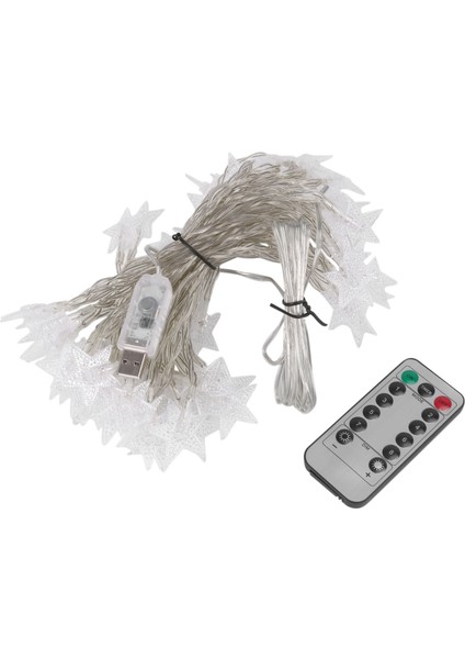 USB5V 10 Metre 60 LED Sarkıt ve Uzaktan Aydınlatma Dekorasyonu Dış Mekan Beyaz (Yurt Dışından)
