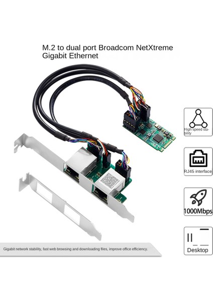 M.2 - Çift Bağlantı Noktalı 2.5g Gigabit Ağ Kartı 2 RJ45 Bağlantı Noktası 2500 Mbps 1000M B/m Anahtar Yuvası, 2242 Boyut (Yurt Dışından)