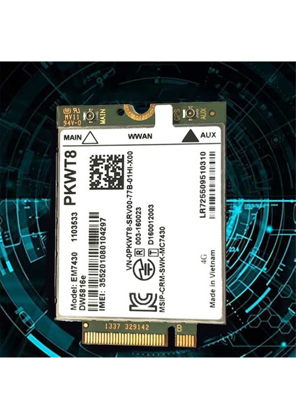 EM7430 DW5816E 4g Lte Modülü + 2xanten GOBI6000 7280 7285 7290 7389 7390 7480 7490 E7470 Cat6 DW5811E (Yurt Dışından) modelleri