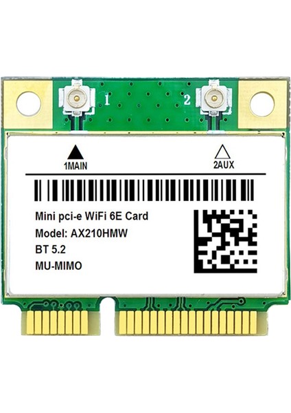 AX210HMW Wifi Kartı Wifi 6e Mini Pcı-E AX210 802.11AX/AC 2.4g/5g//6g Bt5.2 Dizüstü Bilgisayar Için Kablosuz Adaptör (Yurt Dışından)