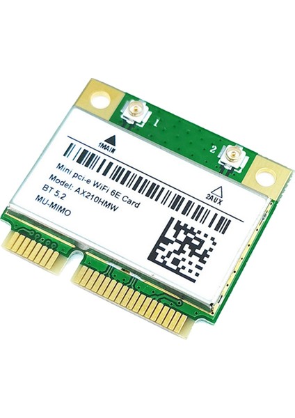 AX210HMW Wifi Kartı + 2xantenna Wifi 6e Mini Pcı-E AX210 802.11AX/AC 2.4g/5g/6ghz Bt5.2 Dizüstü Bilgisayar Için Kablosuz Adaptör (Yurt Dışından)
