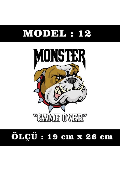 Pitbull Game Over Sticker Set Araba Motosiklet Atv Dolap Cam Uyumlu Yapıştırma Etiket