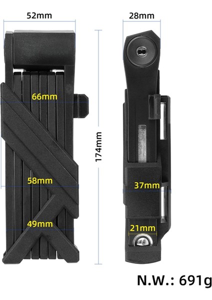 Bisiklet Elektrikli Scooter Elektrikli Araba Katlanabilir Dikdörtgen Anti-Hırsızlık Kilit Zinciri Çelik Dayanıklı Katlanır Kilit (Yurt Dışından) fırsatları