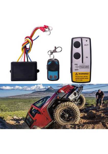 Kamyon Atv Uyar Ramsey Için 12V 12VOLT 50FT Vinç Kablosuz Uzaktan Kumanda Seti (Yurt Dışından)