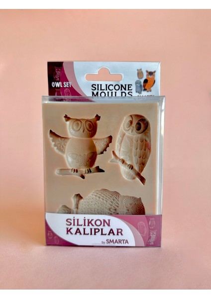 HOBİ MARKET ART Smarta Silicone Moulds Silikon Epoksi ve Polimer Kil Kalıbı Owl Set