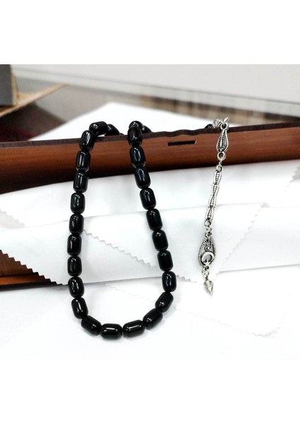 Kapsül Kesim Gürcistan Oltu Taşı Tesbih 6 x 9 mm