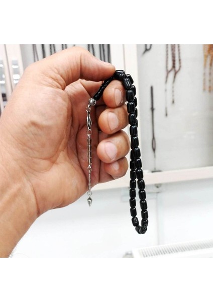 Kapsül Kesim Gürcistan Oltu Taşı Tesbih 6 x 9 mm modelleri