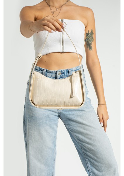 Kadın Kroko Desenli Baget Çanta fiyatları