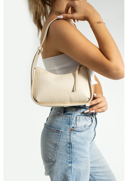 Kadın Kroko Desenli Baget Çanta modelleri