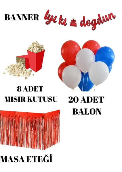 Kırmızı 20 Adet Balon Banner Mısır Kutu Masa Etekli Tamamlayıcı Parti Seti fiyatları