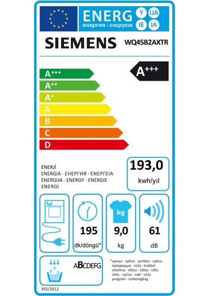 WQ45B2AXTR IQ700 Isı Pompalı Kurutma Makinesi