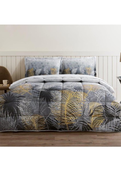 Golden Palm Gri Ranforce Çift Kişilik Uyku Seti
