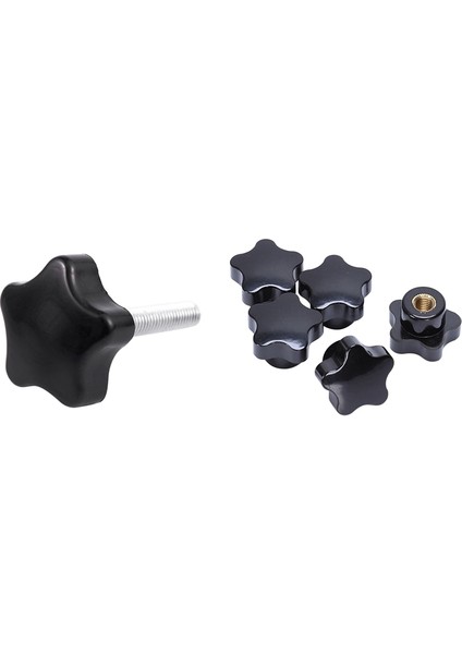 BRADOO-M8X40MM Vidalar Yıldız Kafa Kanat Vida Kelepçe Topuzu 5 Adet M8 Dişi Konu 32MM Yıldız Kafa Sıkma Somunları Topuzu (Yurt Dışından)