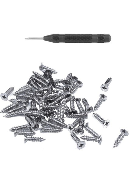 60 Adet Paslanmaz Çelik Düz Kafa Phillips Başlı Vida 12MM x 3mm ve 1 Adet Otomatik Merkezi Punch Matkap Ucu Araçları (Yurt Dışından)