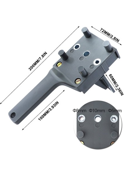 Abs Plastik 3 Delikli Ahşap Delme Jig Ahşap Delme Jig 6mm 8mm ve 10MM Delikler (Yurt Dışından) indirimleri