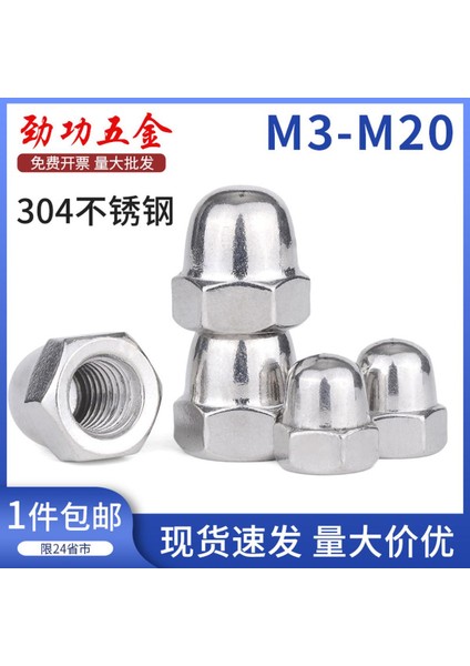 304 Paslanmaz Çelik Kapak Somunu Kapak Somunu Dekoratif Vidalı Kapak Kapağı Dişi Kapak Ince/negatif L (Yurt Dışından)