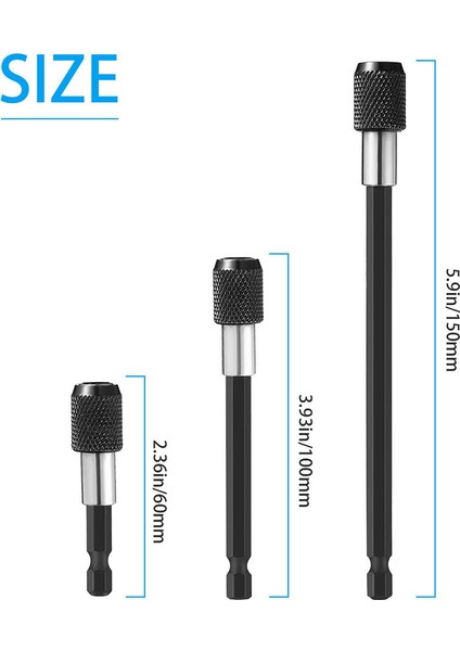3 Adet Manyetik Tornavida Uzatma Hızlı Bırakma 1/4in Shank Tutucu Matkap Ucu (Siyah) (Yurt Dışından) fırsatları