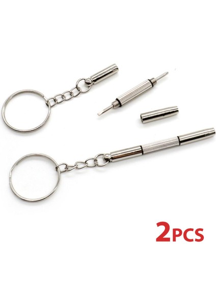 2 Adet 3 In 1 Mini Tornavida Anahtarlık Gözlük Telefon Saat Vida Onarım Aracı Güneş Işığı Süper Mağaza (Yurt Dışından)