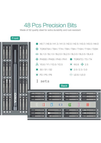 48 Adet Tornavida Seti 48'i 1 Arada Hassas Alüminyum Alaşımlı Taşınabilir Alet (Yurt Dışından) fırsatları