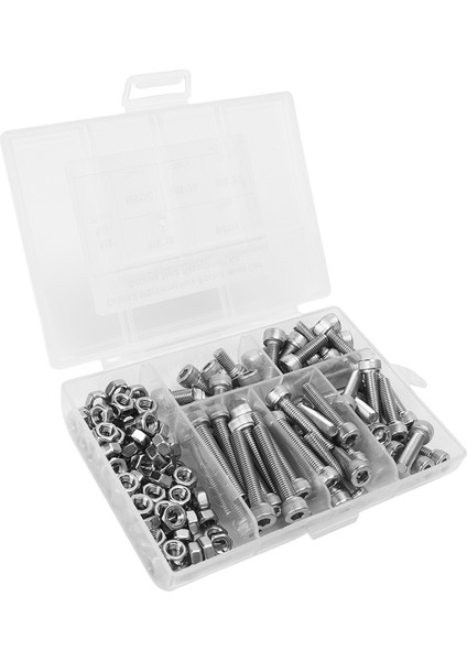 Soket Kapak Vidası Somun Seti, Hassas Makineler Için 150 Adet Altıgen Soket Vida Somun Seti (Yurt Dışından) fırsatları