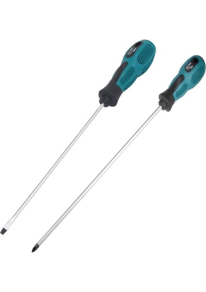 Paket 12 Inç Uzun Oluklu ve Phillips Tornavida Düz Tornavida Kauçuk Saplı Manyetik Tornavida (Yurt Dışından)