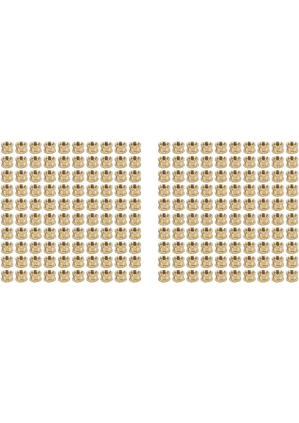 M3 x 3mm Dişi Dişli Pirinç Tırtıllı Dişli Ekleme Gömme Somunları 200 Adet (Yurt Dışından)