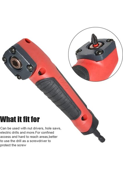 Elektrikli Tornavida Sağ Açılı Köşe Çalıştırma Aleti Gösterildiği Gibi Plastik + Metal 1/4 Direksiyon Köşe Matkabı, 10 Gruplu (Yurt Dışından) indirimleri