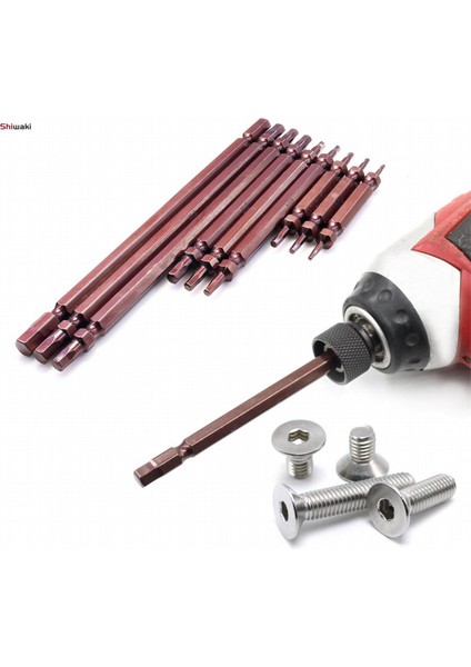 Mobilya Montajı Için 10 Adet Hex Bit Seti Ipuçları Tornavida Bit Seti (Yurt Dışından) fırsatları