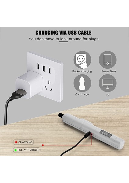 Elektrikli Tornavida 3.6V Küçük Tornavida, USB Hızlı Şarj Tornavida Seti, Kalem Boyutunda Mini Tornavida (Yurt Dışından)