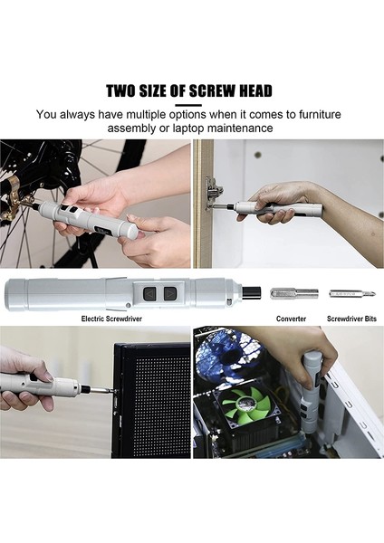 Elektrikli Tornavida 3.6V Küçük Tornavida, USB Hızlı Şarj Tornavida Seti, Kalem Boyutunda Mini Tornavida (Yurt Dışından)