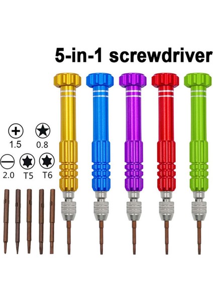 5 In 1 Alüminyum Alaşımlı Tornavida Tamir Açık Aletler Seti Tornavida Tamir Kiti El Aletleri Creek (Yurt Dışından)