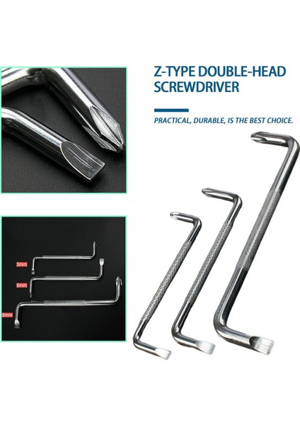 Ha 3 Adet Dik Açılı Dirsek Tornavida Z Şeklinde Mini Çift Amaçlı Konik Anahtar-Gümüş (Yurt Dışından) indirimleri