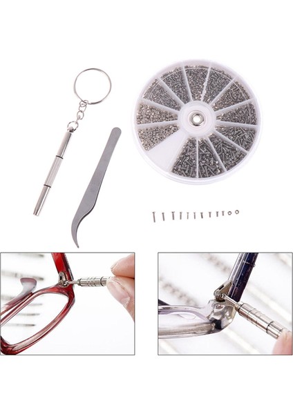 1000 Adet Minik Vida Somunu + Tornavida Izle Gözlük Gözlük Tamir Aracı Seti Kiti (Yurt Dışından)