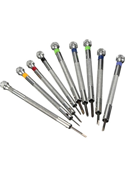 0.5-2.5mm Çelik Hassas Tornavida Seti Saat Onarım Aracı Seti 9 Adet Saat Tamiri Için (Yurt Dışından)