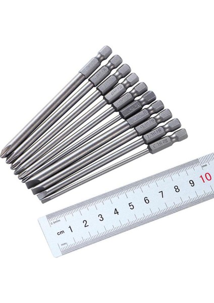 10 Adet/takım 100MM Alaşımlı Çelik S2 Oluklu Phillips Tornavida Uçları Düz Çapraz Kafa Grupları Tornavida Seti (Yurt Dışından)