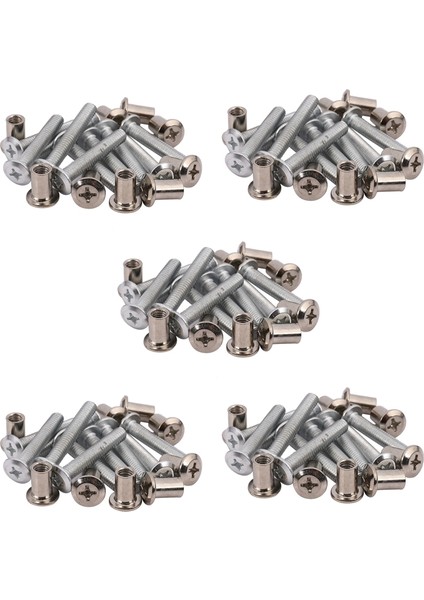 Mobilya 6X35MM Çapraz Havşa Vida Cıvata Somunları 50 Takım (Yurt Dışından)
