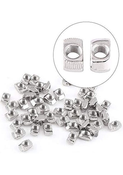 100 Adet M5 T-Slot Somun 2020 Serisi Alüminyum Profil (M5 x 10 x 6mm) (Yurt Dışından)