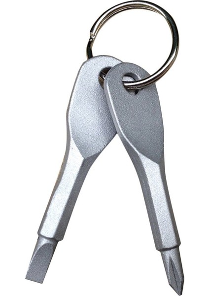 Ha 2 Adet Açık Taşınabilir Çelik Tornavidalar Düz Kafa Çapraz Kafa Anahtarlık-Gümüş (Yurt Dışından) fiyatları