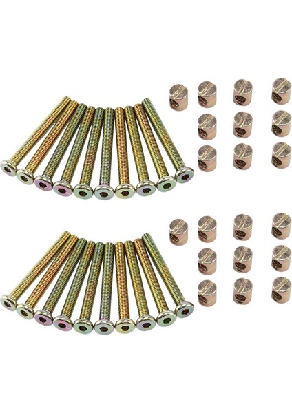 2x Altıgen Soket Başlı Kapak Vidaları Mobilya Cıvatası Dişli M 6X55 mm Somun Çapraz Dübel Oluklu Mobilya Somunu (Yurt Dışından) indirimleri