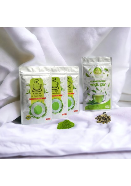 Karadeniz Matcha Çayı 50 Gram 3'lü (Saf Matcha  ) + 1 Kutu Gurme Yaprak Yeşil Çay