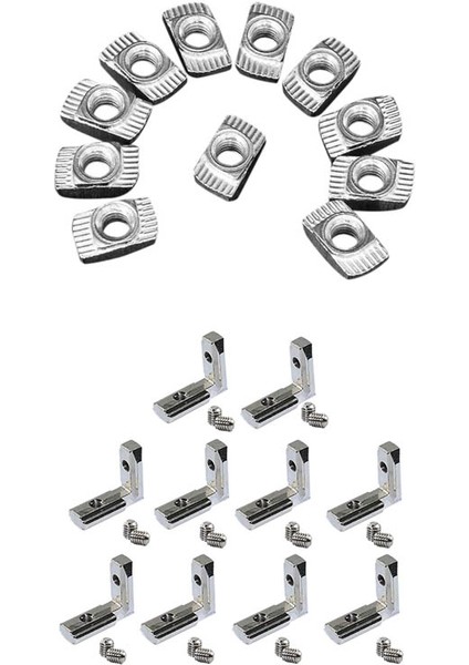 NANLIY-100X M5 Çekiç Somun Karbon Çelik Alüminyum Konnektör ve 20 Adet T Yuvası L Şekli Iç Iç Köşe Konektörü Bağlantı Braketi (Yurt Dışından) indirimleri